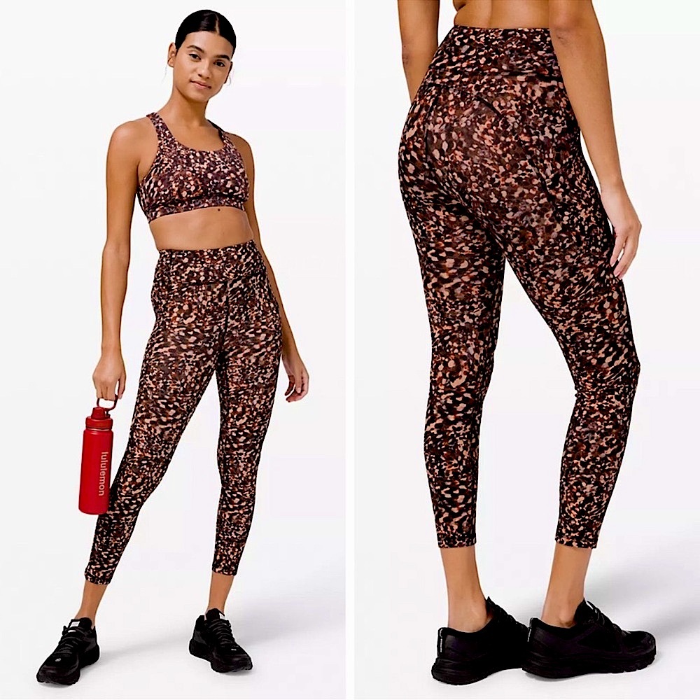✨RARE NWT Lululemon Invigorate High Rise Tight 25 inseam Motion Flux Multi Brown